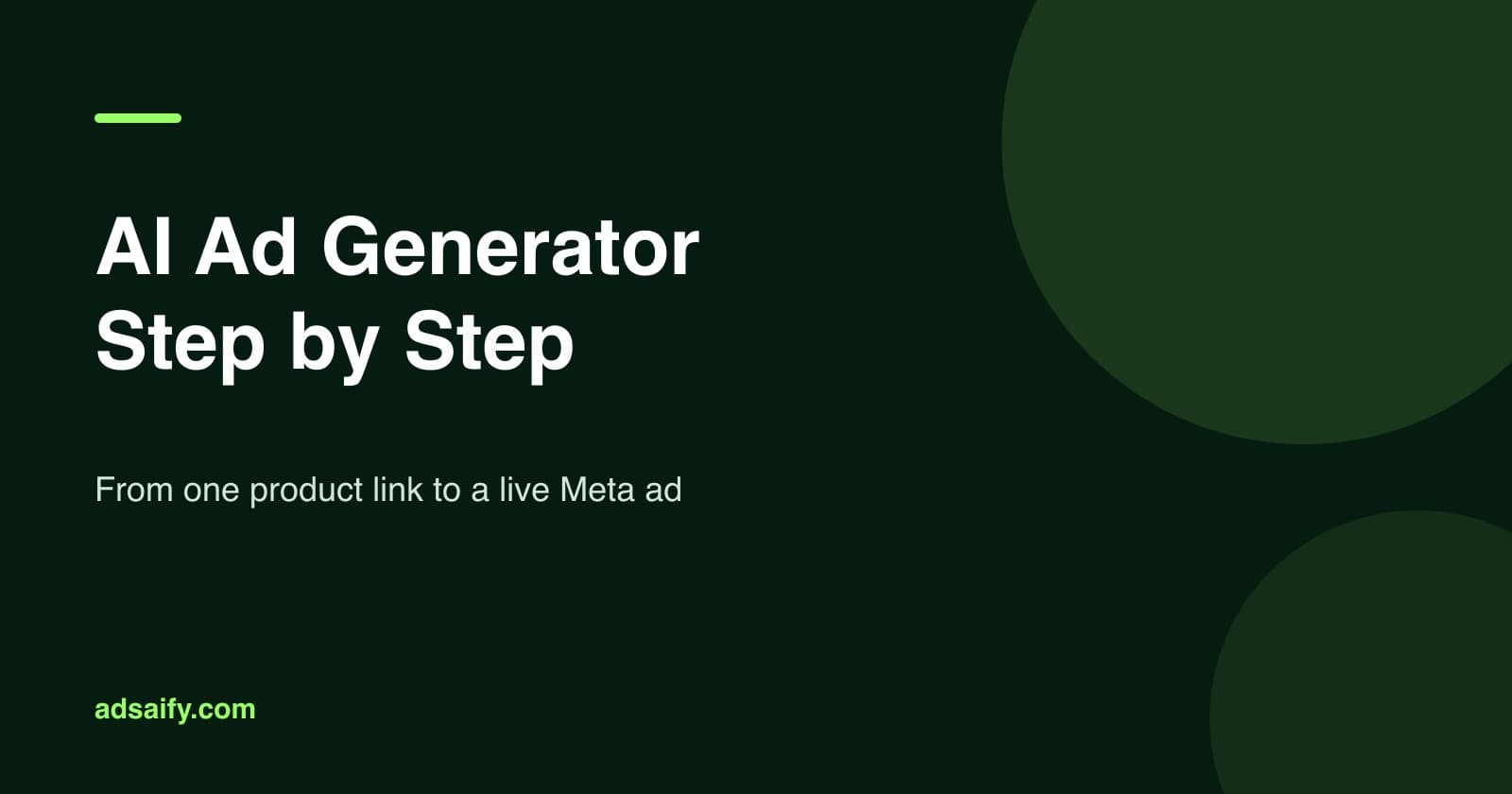 Yapay Zeka Reklam Oluşturucu: Tek Ürün Linkinden Meta Reklamına Adım Adım Rehber