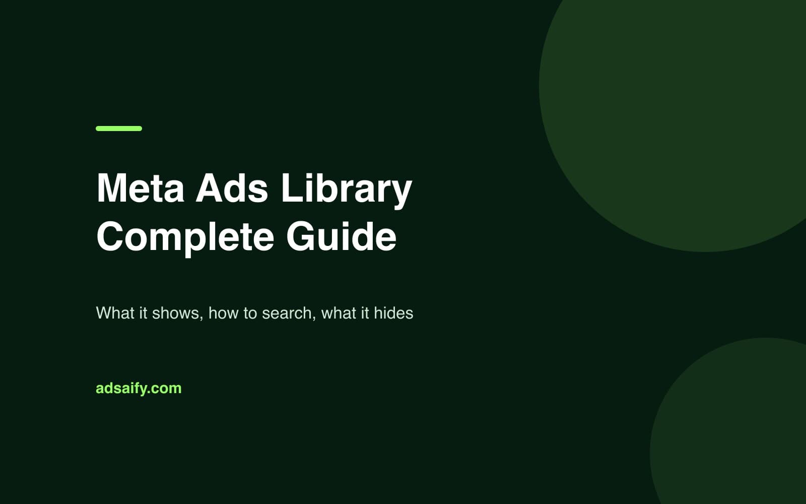 Meta Ads Library Nedir? Meta Reklam Kütüphanesi (Facebook Ads Library) Rehberi